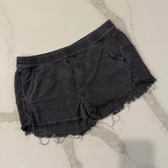 aerie Pants - Aerie American Eagle Pull On Frayed Hem Shorts Women’s XS Charcoal Gray Cutoff
